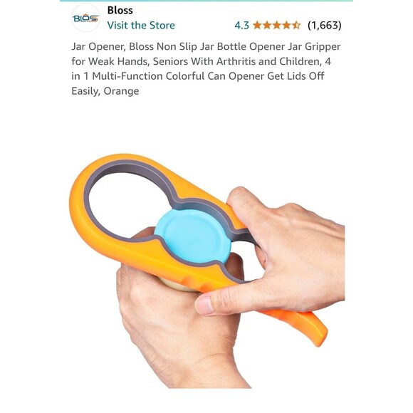 1pc Multifunctional 4-in-1 Jar Opener,can Opener Jar Gripper  Orange/Grey - Picture 4 of 6